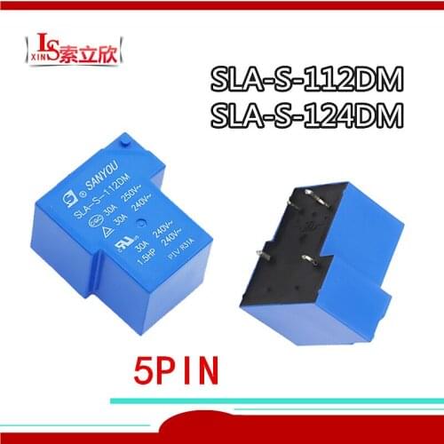5pcs/LOT 100%Original New Power Relay SLA-S-112DM 12VDC SLA-S-124DM 24VDC SLA-S-148DM 48VDC SLA S 112DM 12V 24V 5PIN 30A