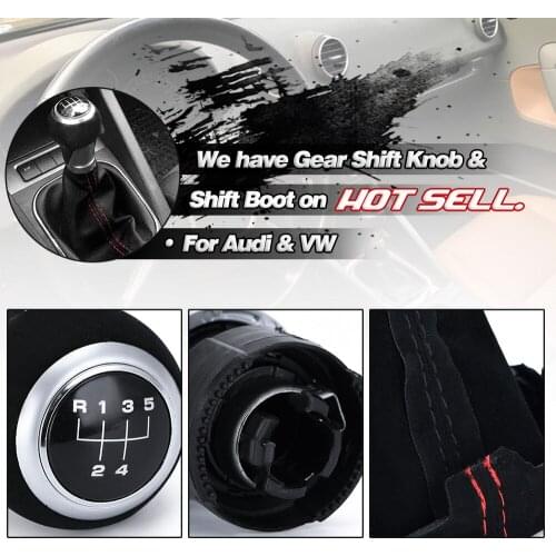 5 Speed Manual Gear Shift Knob Lever Stick Arm Pen Gaiter Boot Cover Case For Audi A4 S4 B8 8K A5 8T Q5 8R S Line 2007-2015