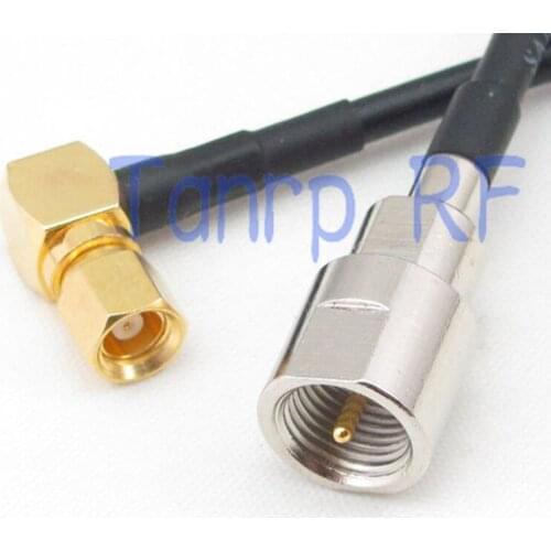 6in SMC male right angle 90 degree to FME male plug RF connector adapter 15CM Pigtail coaxial jumper RG174 extension cable