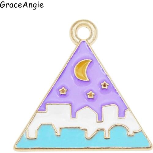 6pcs Colorful Charms Jewelry Accessories Enamel Pendant Fit DIY Bracelet Necklace Hair Accessory Findings Star Moon Cute Craft