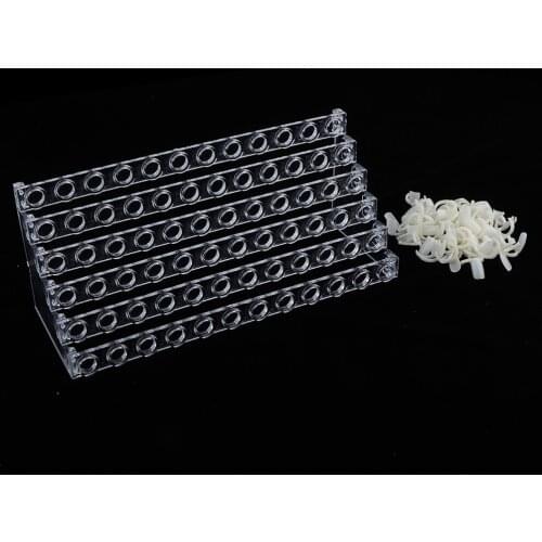 72Pcs DIY Nail Art Polish Nail Tips UV Gel Color Display Ring & 6 Layers Acrylic Nail Display Stand Rack