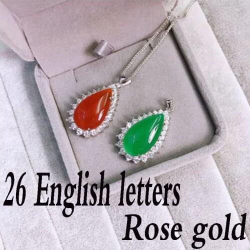 Sterling Silver 925 Please contact customer service for real pictures Fashion Classic Pendant 26 English Letters Rose Gold A-Z