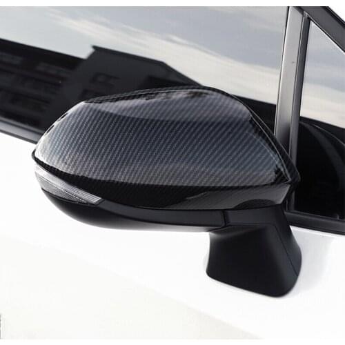 ABS Chrome/Carbon fibre Side Door Car rearview mirror cover Cover Trim Sticker styling For Toyota Yaris 2020 2021 accessories
