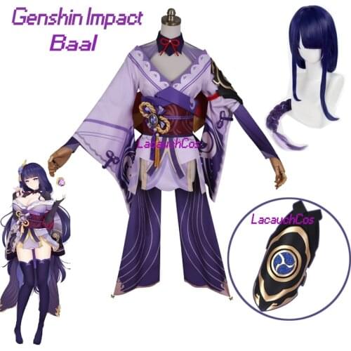 Anime Game Genshin Impact Raiden Shogun Cosplay Costume Baal Raiden Shogun Sexy costume Exotic costumes Dress Wigs Anime clothes
