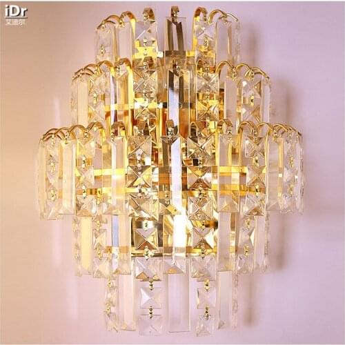 Atmospheric fashion crystal den living room stairs bedroom home lighting Wall Lamps OLU-0012
