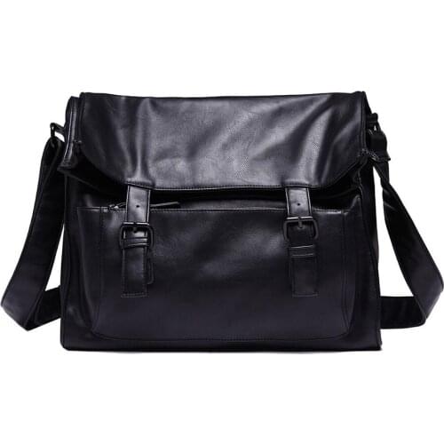 Free Shipping New Mens PU Leather Laptop Handbag Messenger Shoulder Briefcase Hand Bag Purse