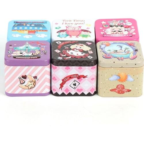 Tea Sealed Box Kitchen Storage Container Jar Tin Square Can Candy Iron Toothpick Bank Canister Vintage Tea Box Pot Sundries 1PC