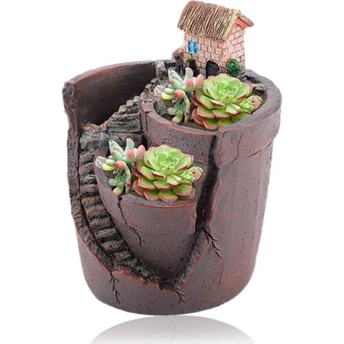 House Design Cactus Resin Flowerpot Planter Garden Succulent Plant Pot for Home Desktop Decor