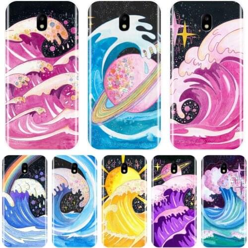 For Samsung Galaxy J2 J5 J7 Prime J4 J6 J8 Plus 2018 Samsung J3 J5 J7 2015 2016 2017 Phone Case Silicone Star Waves Back Cover