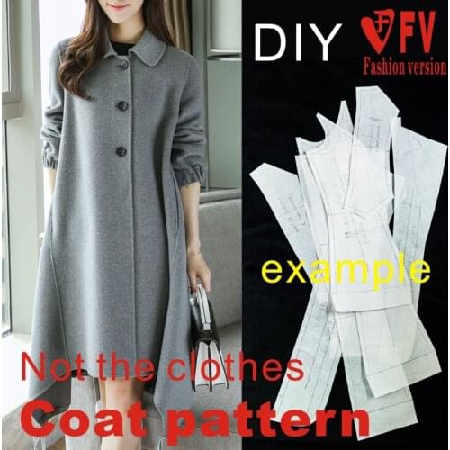 Double-sided cashmere coat pattern new style womens clothing cutting drawing 1:1 clothing design pattern BFY-238