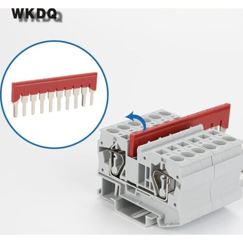Jumper FBS10-8 Plug In Bridge for 6mm^2 wiring ST And PT DIN Rail Terminal Blocks L80.4/H30.8/W3.3mm 10seats Connector