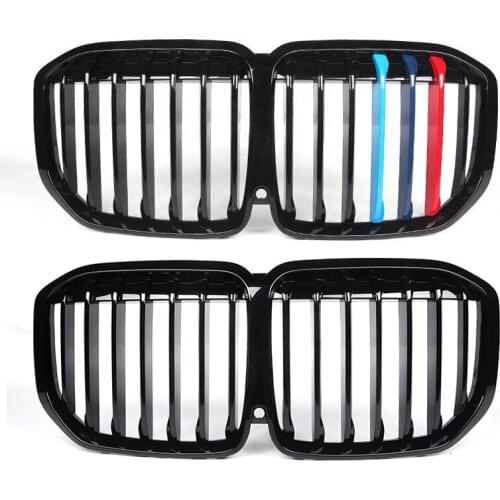Gloss Black Car Front Bumper Racing Grill Kidney Grilles For BMW X7 G07 2019 2020 M Performance Car Styling Accessories