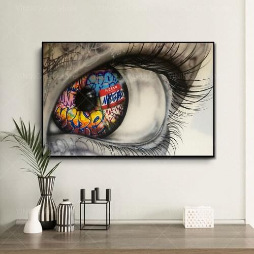 Graffiti Eyes Graffiti Street Art Canvas Painting Poster Print Wall Art Picture For Living Room Home Decor Frameless