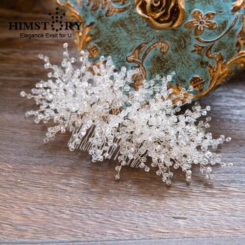Rich Shinny Crystal Wedding Hair Combs Bride Hair Accessories Silver Hair Ornaments Bridal Headpiece Handmade Women Jewelry