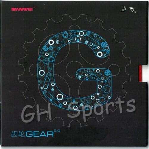 SANWEI 2019 New GEARS 2.0 (GEAR 2.0, Half-sticky, Backhand Counter-attack) Table Tennis Rubber Ping Pong Sponge
