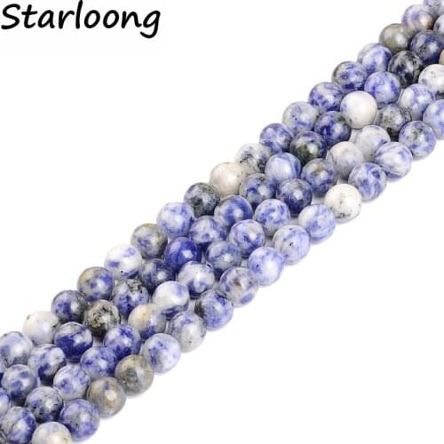 High Quality Natural Nahcolite Sodalite Stone Round Loose Strand Beads 2-12mm for Jewelry Making Bracelet Diy 15" Pick Size