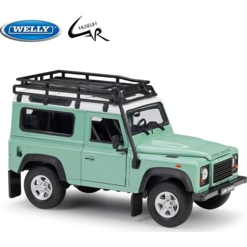 Welly 1:24 Alloy Model Car Scale Diecast Simulator Land Rover Defender Off-Road Metal Classic Toy Kid Gift Collection