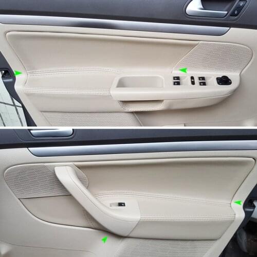 Only LHD Car Microfiber Leather Door Armrest Panel Cover Sticker Trim For VW Jetta Golf 5 MK5 2005 2006 2007 2008 2009 2010