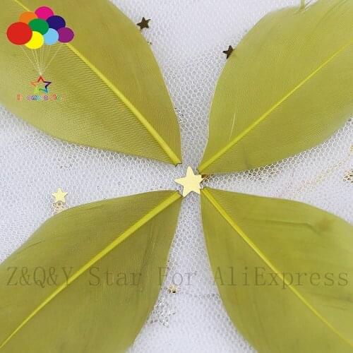 Natural goose feather 5-9cm floating head feather dyed army green 100PCS for home decoration craftDIY jewelry decorative feather