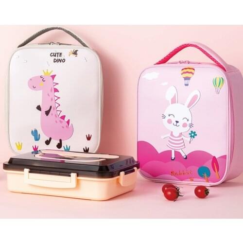 New Products in Stock Childrens Cartoon Hand Carry Heat Preservation Bag PU Leather Spaceman Pattern Printing Lunch Bag