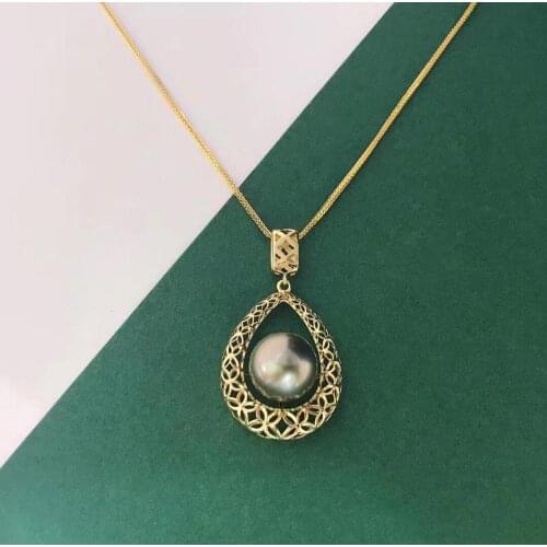 MADALENA SARARA 10-11mm Saltwater Pearl Pendant Necklace Bird Nest Tahiti Southsea Pearl Jewelry 18k Gold Women Necklace