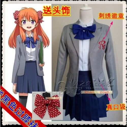 Gekkan Shoujo Nozaki-kun Monthly Girls' Nozaki-kun Chiyo Sakura Roman Academy School Uniform Dress Cosplay Costume F016