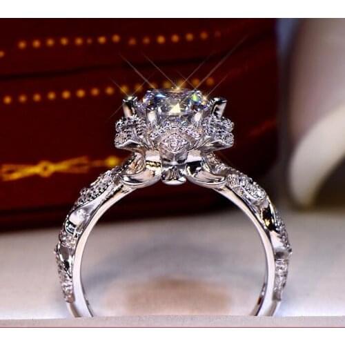 Real S925 Sterling Silver 100% Natural Diamond Ring Women Fine Solid Silver 925 Jewelry Anillos Mujer Bizuteria Gemstone Rings