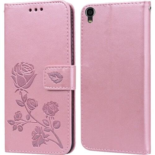 Luxury Leather Flip Book Case for Alcatel One Touch Idol 3 OT-6045 6045Y 6045K 6039A 6039K 6039Y Rose Flower Phone Cover Bag