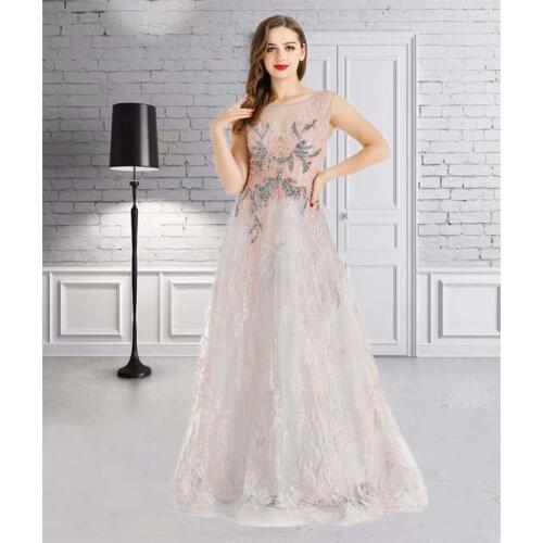 Evening Dresses Pink Long Luxury 2021 Sequin For Women Party, Wedding, Prom HO1039