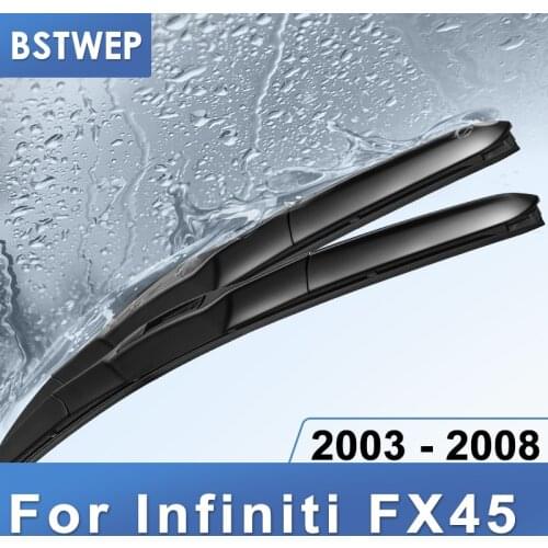 BSTWEP Front & Rear Wiper Blades for Infiniti FX45 Fit Hook Arms 2003 2004 2005 2006 2007 2008