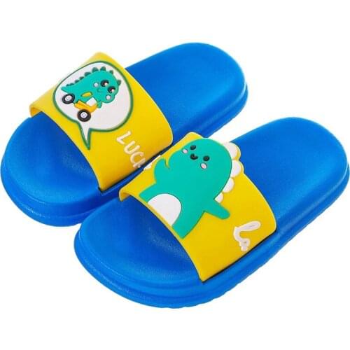 Summer Dinosaur Childrens Slippers For Boys Girls Slippers PVC Soft Non-slip 2021 Beach Sandals Kids Home Bathroom Flip Flops