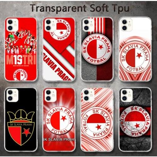 Sk Slavia Praha Czech Republic Phone Case for iPhone 8 7 6 6S Plus X 5S SE 2020 XR 11 pro XS MAX 12 12Mini