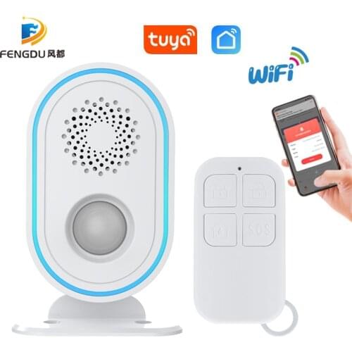 Smart WiFi PIR Motion Sensor Tuya Alarm Detector Home Alarm System Smart PIR Motion Sensor Welcome Doorbell + Remote Controller