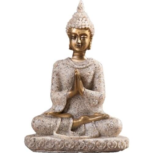 5x2.5x7cm Hue Sandstone Meditation Buddha Statue Sculpture Handmade Figurine Meditation Miniatures Ornament Statue Home Decor