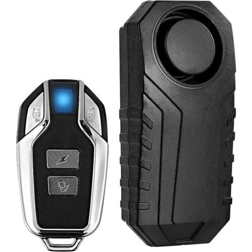 113Db Super Loud Wireless Motorcycle Bicycle Alarm Security Anti-Theft Alarm with Remote Control Waterproof Black