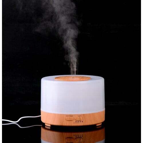 Wood Grain Style Remote Control Humidifier 500ml Ultrasonic Fragrance Machine Air Purifier Humidifier 7Colors LED Changing