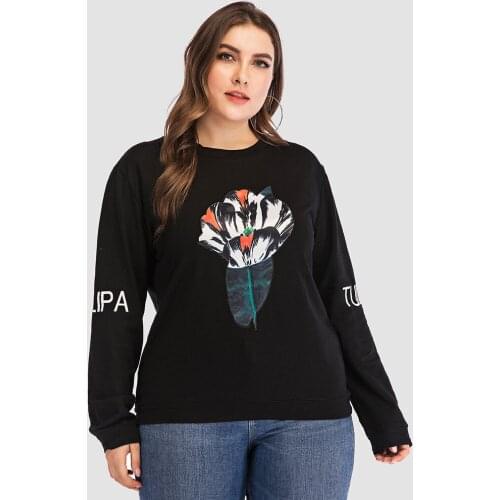 Spring Autumn XL To 5XL Plus Size Sweatshirts Women Clothings O-neck Long Sleeve Casual Women Hoodies Outerwear T8177