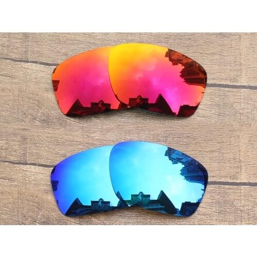 Vonxyz 2 Pairs Ruby Mirror & Ice Mirror Polarized Replacement Lenses for-Oakley Scalpel Frame