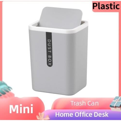 High Quality Desktop Trash Can Small Mini Garbage Plastic Dustbin with Shake Cover for Home Office Desk Car Bin Dropship