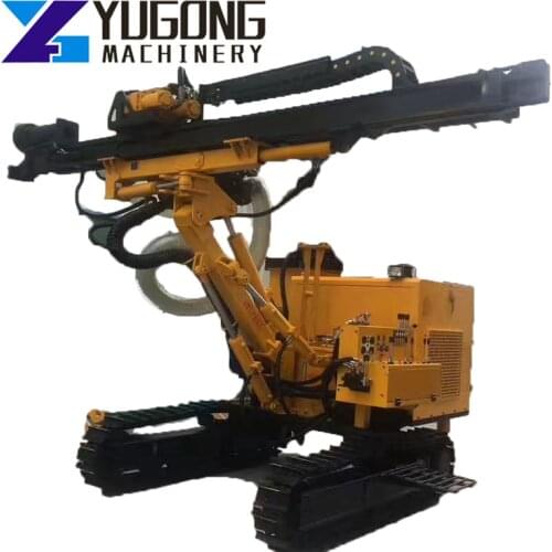 YG-150 150m Drilling Depth Downhole Drill Diesel Or Electric Motors DTH Drilling Machine Crawler Mounted for Rock Blasting