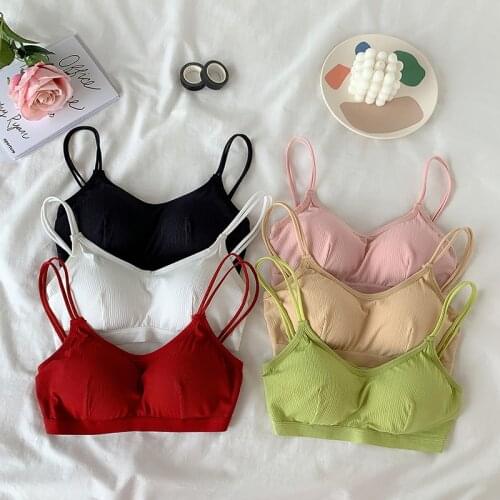 2020 New Fashion Women camisole Sling Top Vest Sleeveless Cold Shoulder Cupid Short Camis Female Summer Top Bra Comfortable
