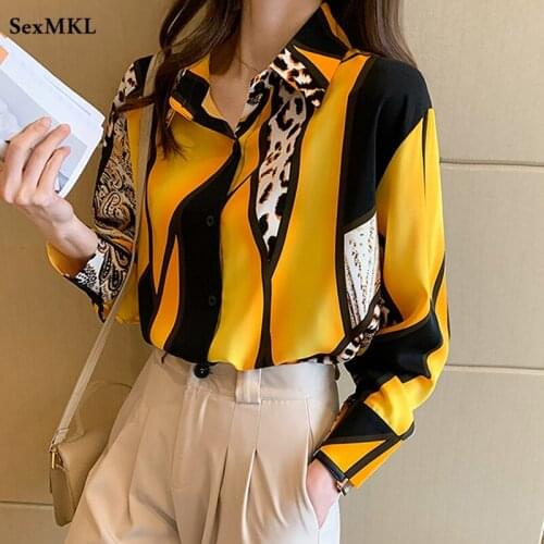 Women Button Up Chiffon Shirts 2021 Fashion Autumn Long Sleeve Office Blouses Elegant Y2k French Sexy Ladies Tops Camisas Mujer