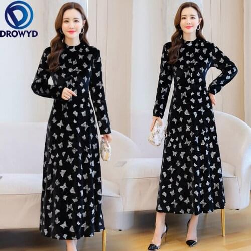 Women Vintage Boho Maxi Dresses Loose Plus Size Pint Long Dress Bohemia New Draw Back Casual Fashion A-LINE Midi Chiffon Vestido