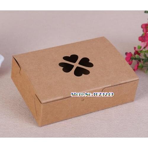 100pcs Kraft Paper with window,Food Meal Box Food Container Lunch Breakfast Take-out Bowl Fruit snack Carry-on Holder With Lid