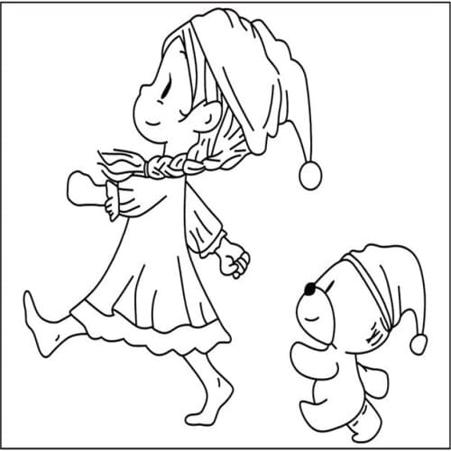 10x8 Little bear learning girl walk New Transparent Clear Rubber Stamp Sheet Cling Scrapbooking Photo Album PaperCard DIY Craft