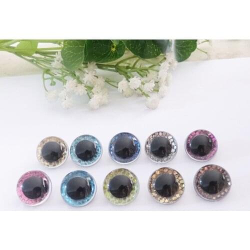 20pcs/lot 12mm/13.5mm/15mm/16.5mm/18mm/21mm clear handscrew button toy glitter eyes & glitter Nonwovens --size option--sp