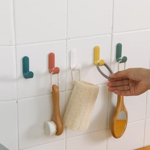 4pcs Colorful Home wall key holder Bathroom Hanger Hook Adhesive Wall Vacuum Sucker Heavy Load Rack Kitchen Hooks