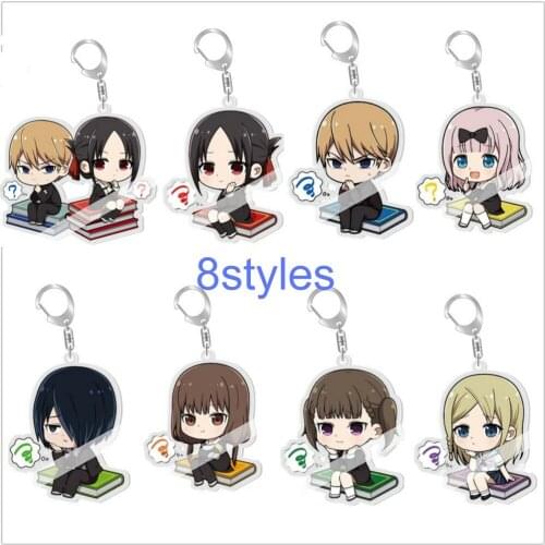 5pcs Kaguya-sama: Love Is War Hayasaka Ai Shinomiya Kaguya Miyuki Chika Miko Acrylic Key Ring Figure Pendant toy Charm KeyChain