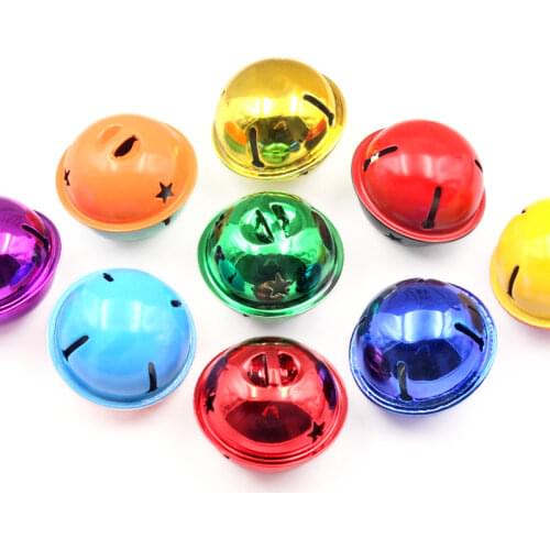 10Pcs Metal Loose Beads Jingle Bells Christmas Decoration Pendants DIY Christmas Bells Crafts Handmade Accessories Size 40*33mm