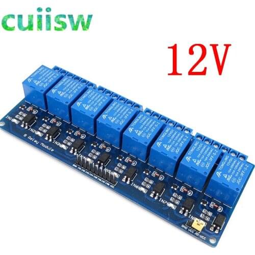 5PCS 12V 8 Channel Relay Module control panel 12V Low level trigger for arduino PLC Free Shipping